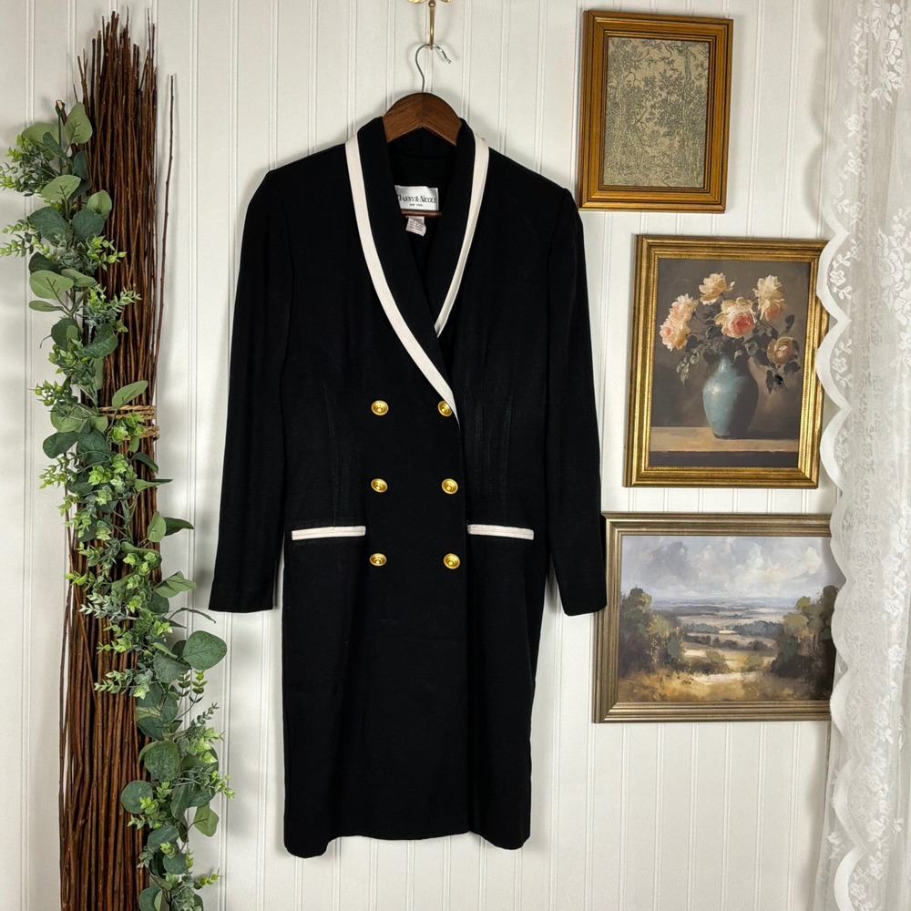 Vintage 90s Danny & Nicole Blazer Dress 6P Button Double Breasted